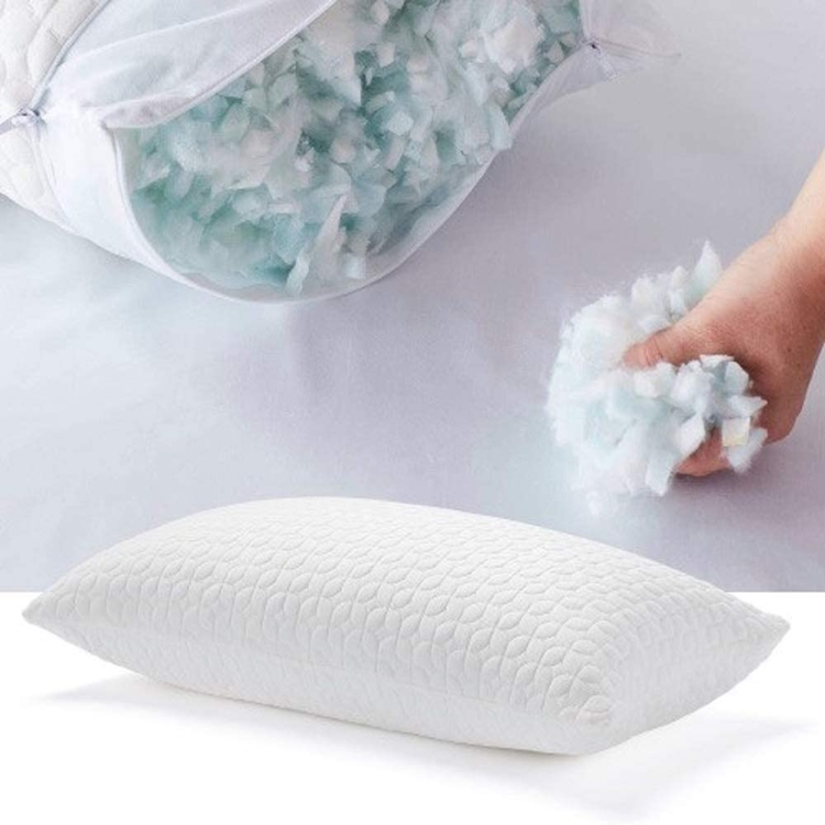 Hybrid Removable Zippered Adjustable Pillow Shredded Memory Foam Pillow 