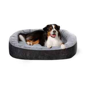 OEM Eco-Friendly Comfortable Oval-shaped Velvet Pet Bed for Dog